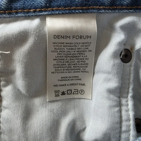 Denim Forum 28 Indie Sleeze Slouchy 90s Organic Button Fly BF High Rise Jeans - Picture 14 of 16